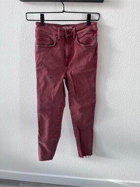 Pink /burnt red high-waisted skinny jeans, We The Free, size 27, 27P Petite